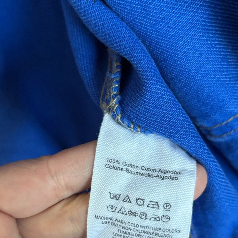 Free People Denim Cobalt Blue Cotton Jacket sz XS - Picture 7 of 8